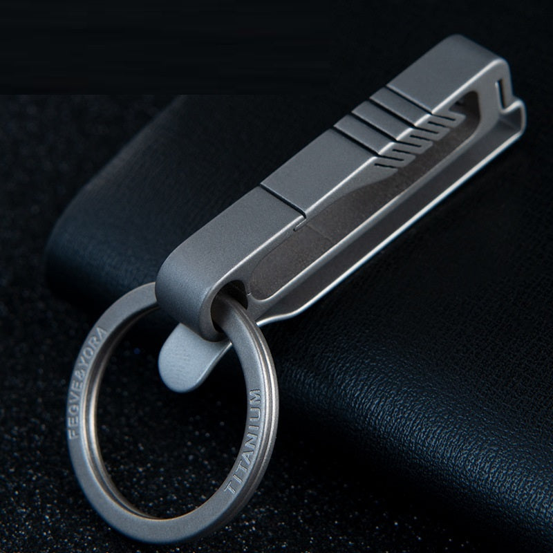 Titanium Alloy Leather Buckle Model A Keychain Gift Key